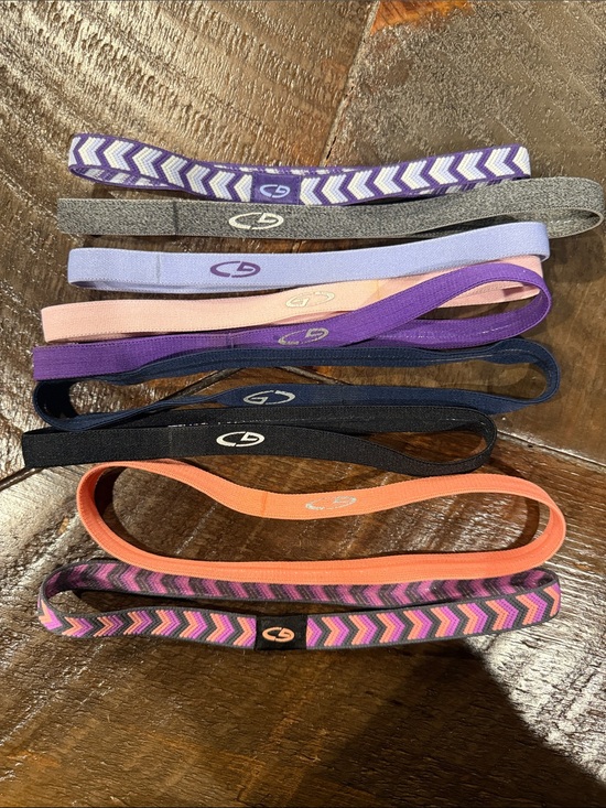 Other - Assorted Elastic Non-Slip Headbands - Purple, Pink, Gray, Navy, Coral